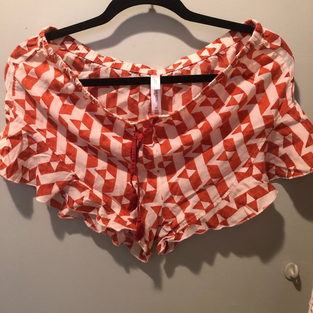 Target sleep shorts orange geometric pattern M